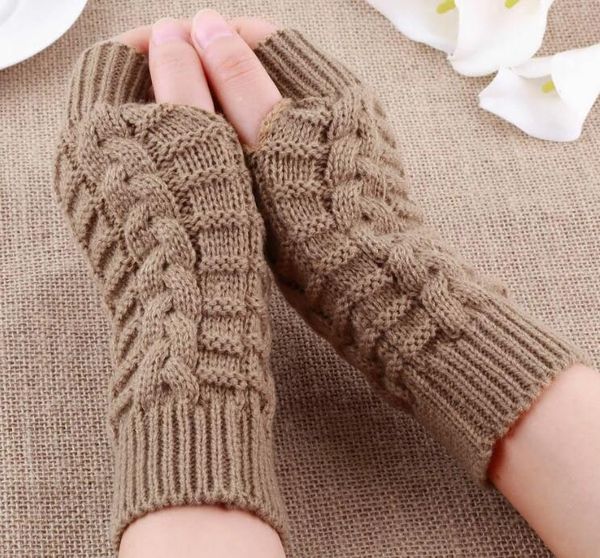 Kadınlar Için Yarım Parmak Eldiven Kış Yumuşak Sıcak Yün Örme Kol Eldiven Yumuşak Sıcak Mittens Handschoenen Unisex GC736