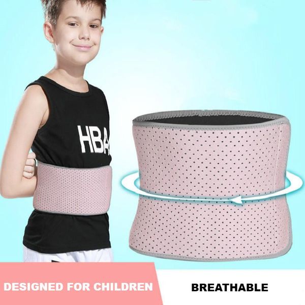 

waist support belt brace for kids children adjustable back lumbar abdominal band dance yoga volleyball basketball protect, Black;gray