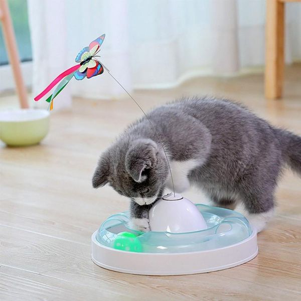 

cat toys pet toy relieving boring self-hey electric butterfly funny stick turntable ball interactive rotating &