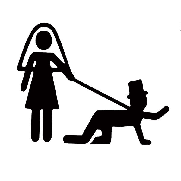 

17*13.7cm marriage- man on leash car stickers funny personality stickers motorcycle suvs bumper lapcar styling