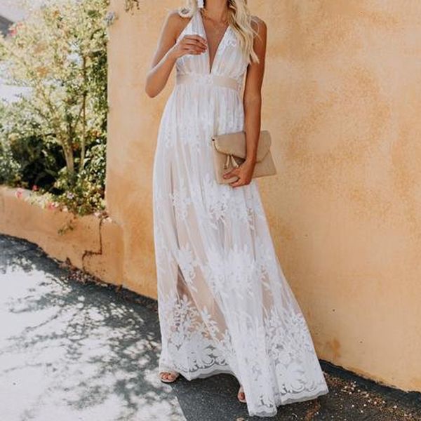 

a line summer red black white women off shoulder deep v mesh maxi elegant dresses female backless lace, Black;gray