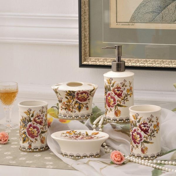 

vases washing set ceramic bathroom five-piece utensils cup gargle