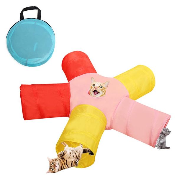 

cat tunnel tube 5 way extensible collapsible play tent with storage bag toys