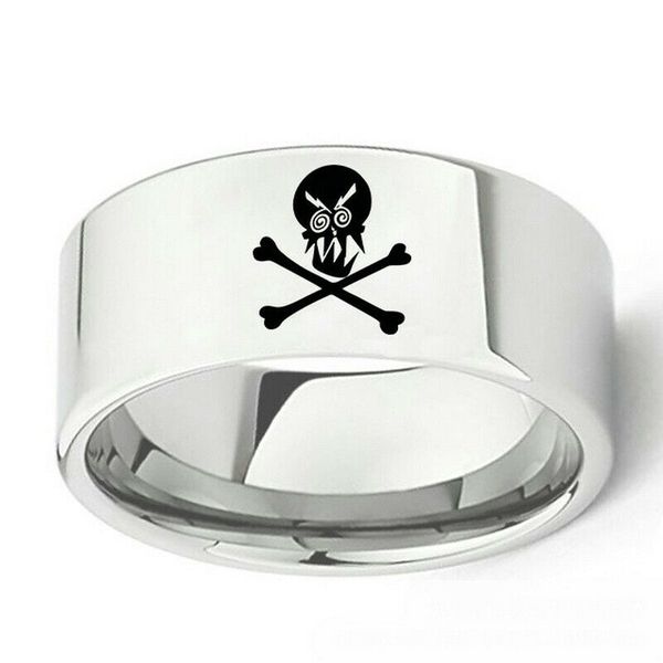 

10mm stainless steel the skull symbol square mens band rings size 6-13, Silver