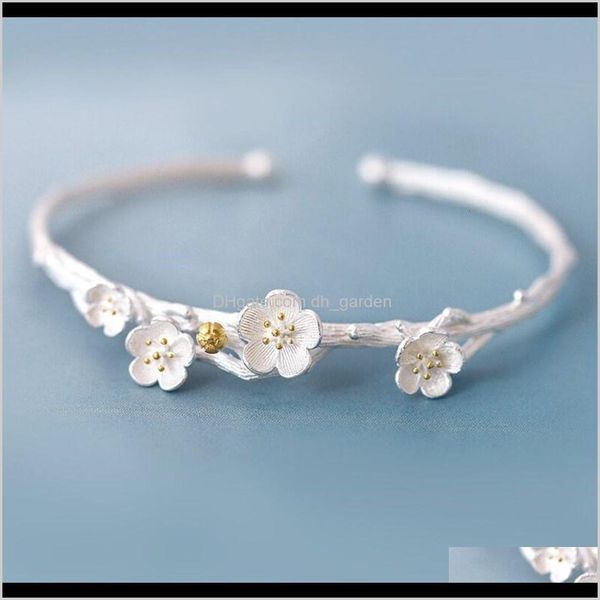 

other bracelets drop delivery 2021 japanese and korean cherry blossom handmade sier personalized art flower student jewelry gift 15hny, Golden;silver