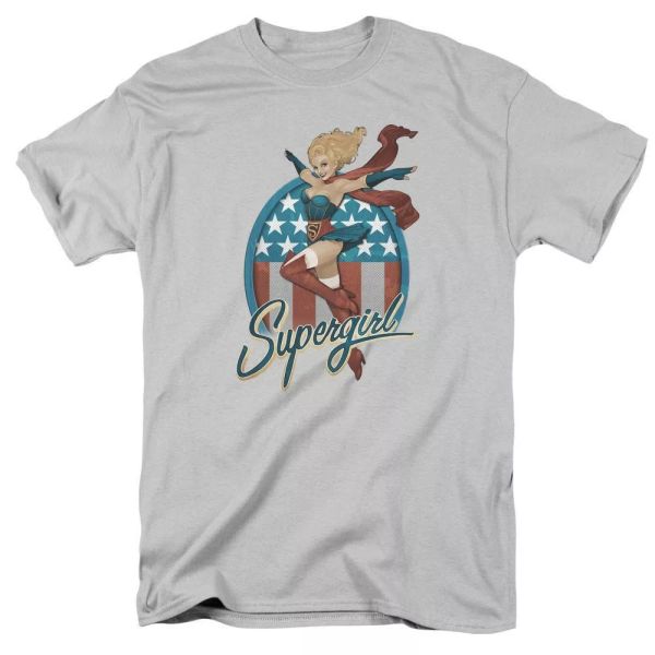

justice league of america supergirl bombshell t-shirt dc comics sizes s-3x new, White;black