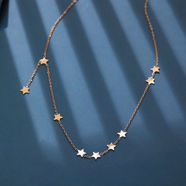 

a string of stars tiktok necklace lady's new neck chain shake, Black
