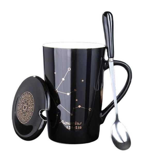 

mugs coffee cup juice 12 constellations ceramic mug with spoon tea drinkware lovers cups valentine's day gift