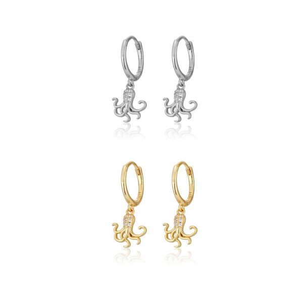 

hoop & huggie wholesale trendy fine gothic ocs drops earrings for women bohemia style animal jewelry customizable pendientes 2022, Golden;silver