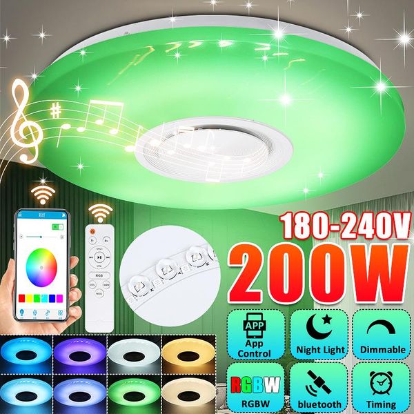 

ceiling lights 200w 3d modern led rgb dimmable home lighting app bluetooth music light remote control smart bedroom lamp