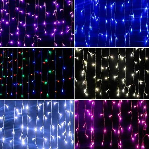 

2021 christmas outdoor decoration 3.5m droop 0.3-0.5m curtain icicle string led lights 220v/110v new year garden xmas wedding party, White