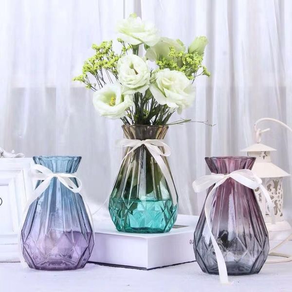 

nordic creative glass vase transparent hydroponic plant household flower arrangement living room decoration vases