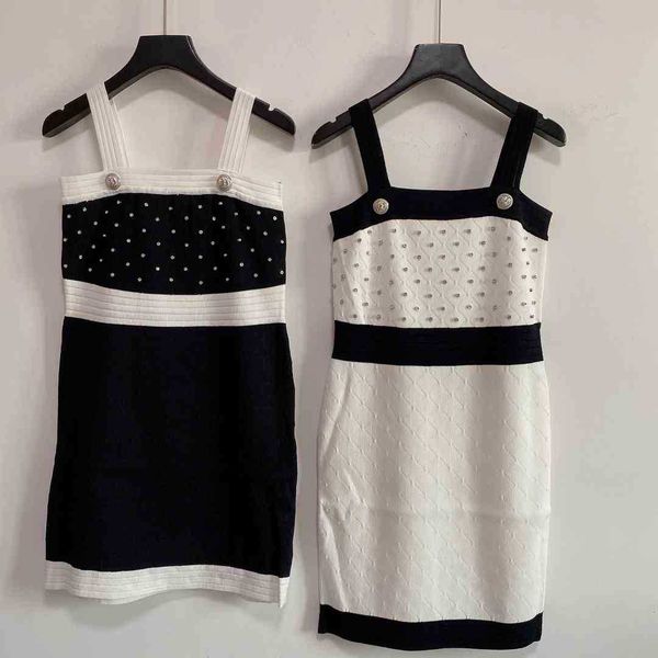 

420 2021 runway dress spring summer dress brand same style empire sleeveless spaghetti strap back white womens dress fashion sc, Black