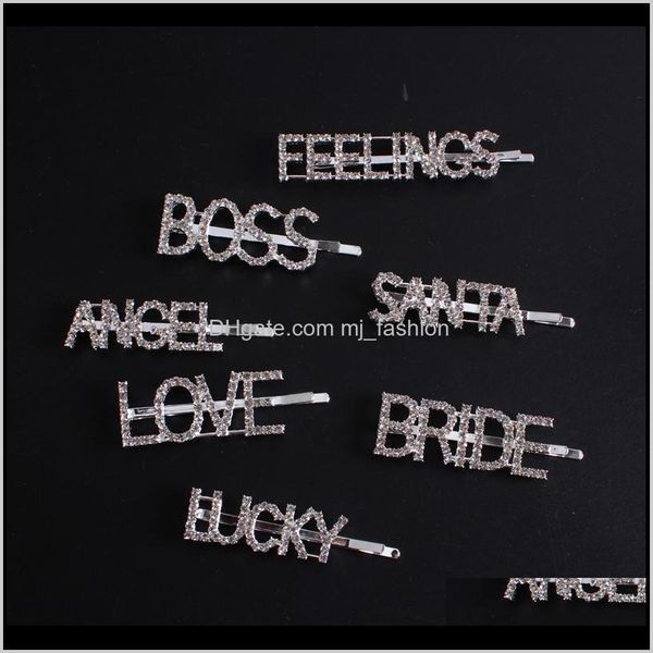 

& barrettes jewelry jewelry bling all in one clip womens capital letters hairpin fashion multi style clips hair aessories drop delivery 2021, Golden;silver