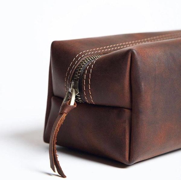

personalized leather men dopp kit bag genuine customized groomsmen gift toiletry monogrammed mens cosmetic bags & cases