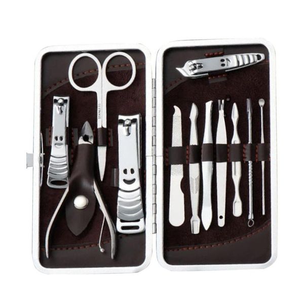 

pcs professional manicure stainless steel nail clippers scissors tweezer suit set kits art tools kit