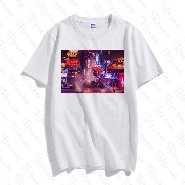 

women's t-shirt korean style punk city t shirt women tumblr kawaii harajuku cotton short sleeve skipoem tee femme tees, White