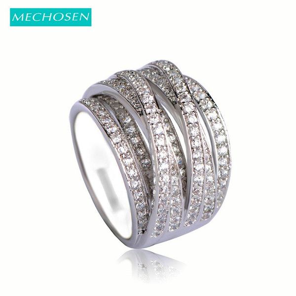 

cluster rings mechosen luxury cubic zirconia finger accessories multilayer silver color women men wedding anel aros schmuck anillo bague, Golden;silver
