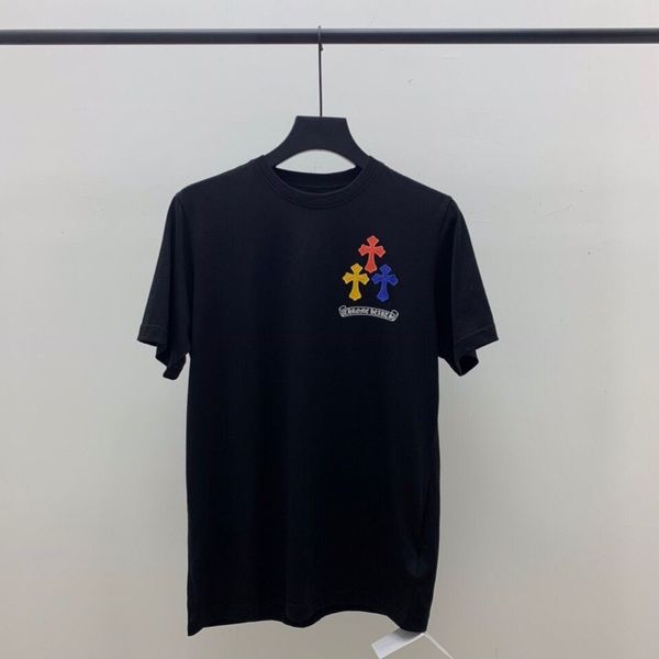 

crosin fashion brand crosin 2021 short sleeve sanskrit new horseshoe ring color leather embroidery cross leather men', White;black