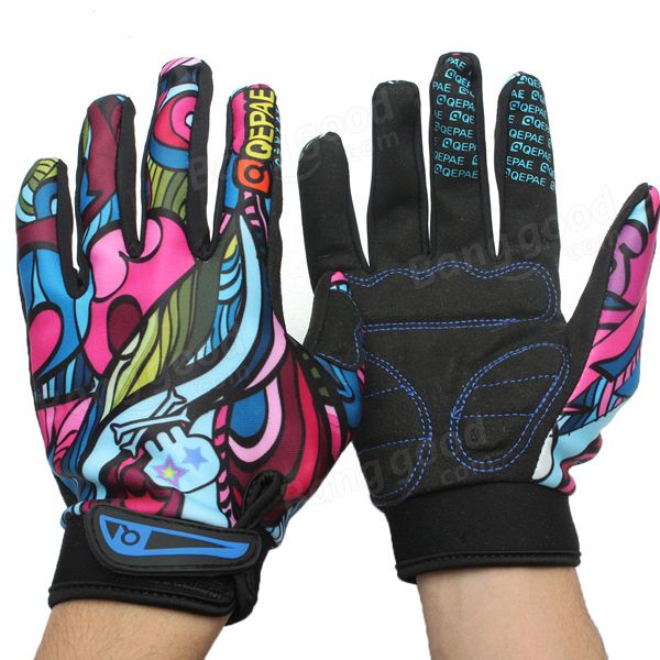 

motorcycle racing biker full finger gloves skeleton skull bone - m white multicolour, Blue;gray