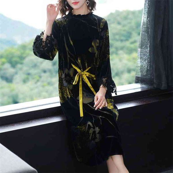 

coigarsam 3xl plus size loose women dress new spring stand neck dresses design and color 8801, Black;gray