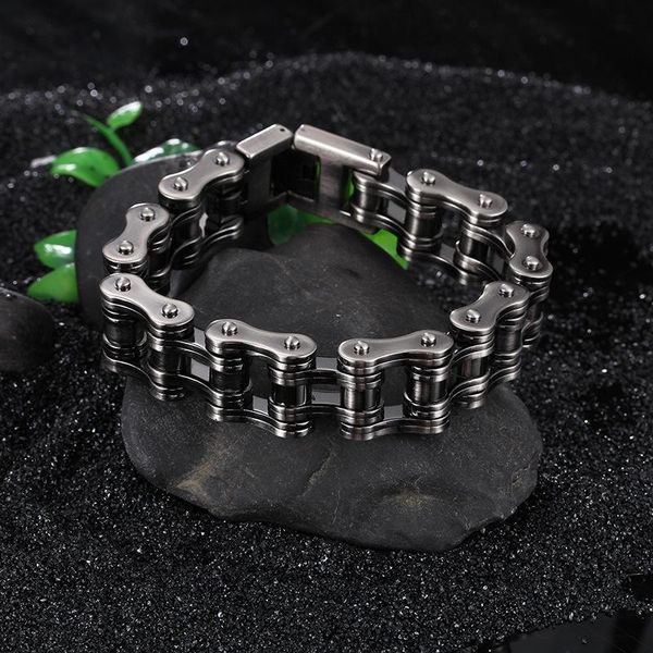 

link, chain bicycle bracelet vintage classic men titanium men's, Black