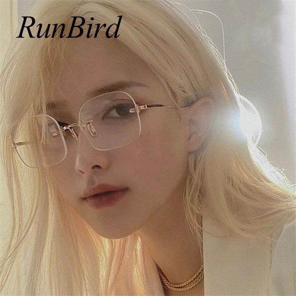 

sunglasses filtering protect eyesight anti blue light glasses women look phone blocking glare computer eyeglasses frame rimless 6003, White;black