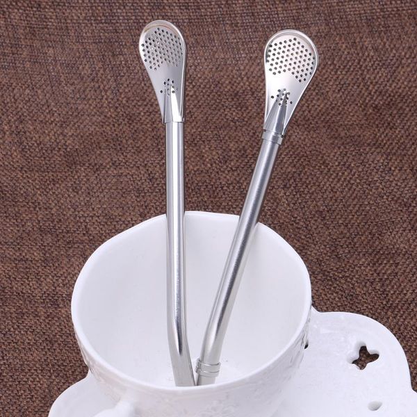 

1Pc 304 Stainless Steel Filter Straw Plain Bombilla Curved Yerba Matte Metal Drinking Straws
