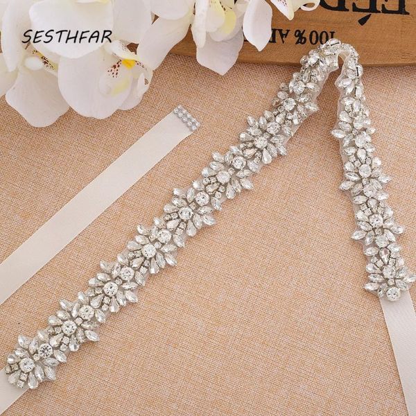 

wedding sashes silver bridal belt with rhinestones dress crystal headband bride bridesmaids sash 165s, White