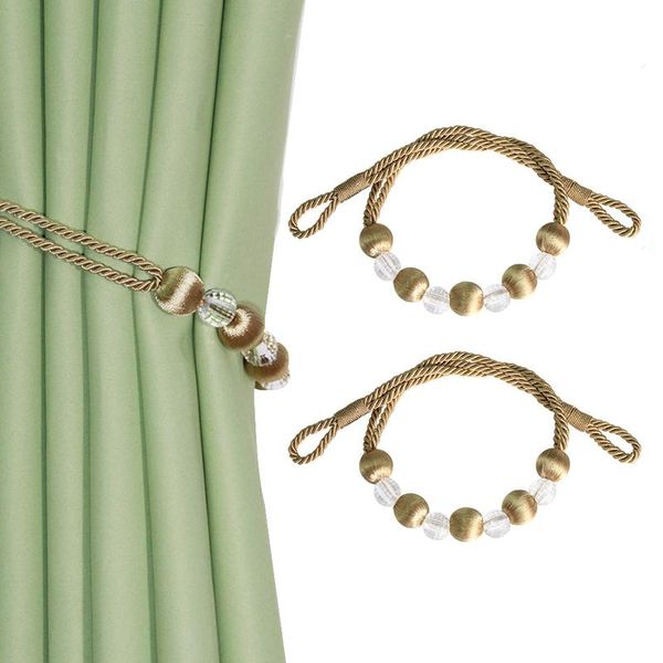 

2pcs curtain tie backs rope tiebacks with elegant crystal beads decor accessories clips holder for drape other home