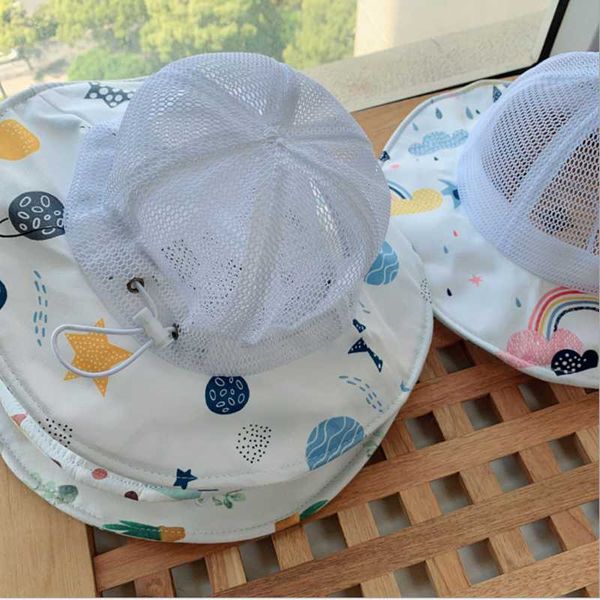 

caps & hats cute children's summer sun hat adjustable mesh and breathable panama children fisherman cap outdoor for girls boys, Yellow