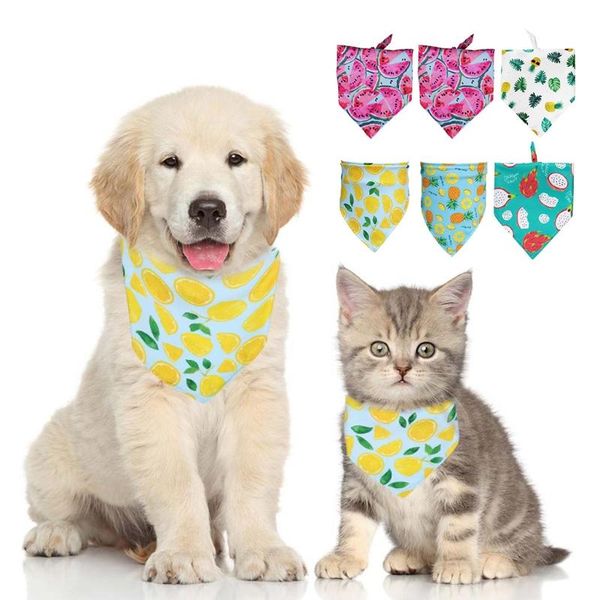 

pcs summer fruit print washable dog triangle bibs pet kerchief scarf for small medium dogs puppy festive decoration apparel