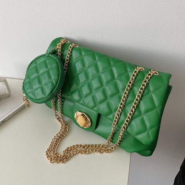 

evening bags high-capacity lattice square crossbody bag 2021 summer pu leather women's designer handbag shoulder purses