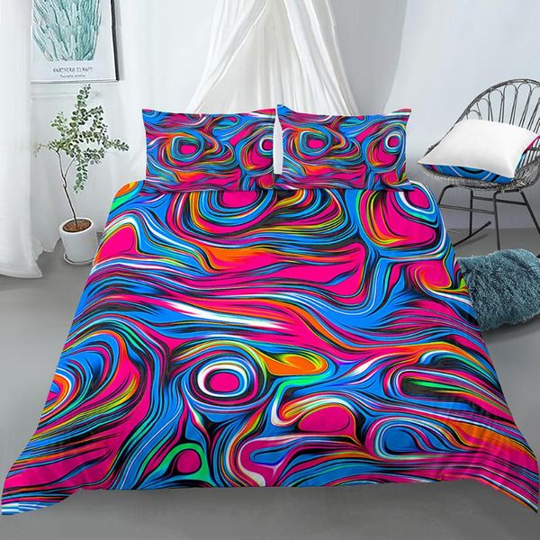 

bedding sets trippy pattern duvet cover set 3d with pillowcases /king size bedclothes abstract