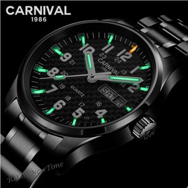 

wristwatches tritium t25 luminous watch men military full steel quartz watches waterproof clock reloj erkek kol saati montre, Slivery;brown