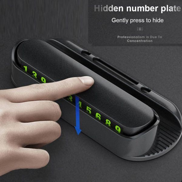 

hooks & rails brand mobile phone holder car park stemporary parking number card plate hidden telephone luminous magnetic