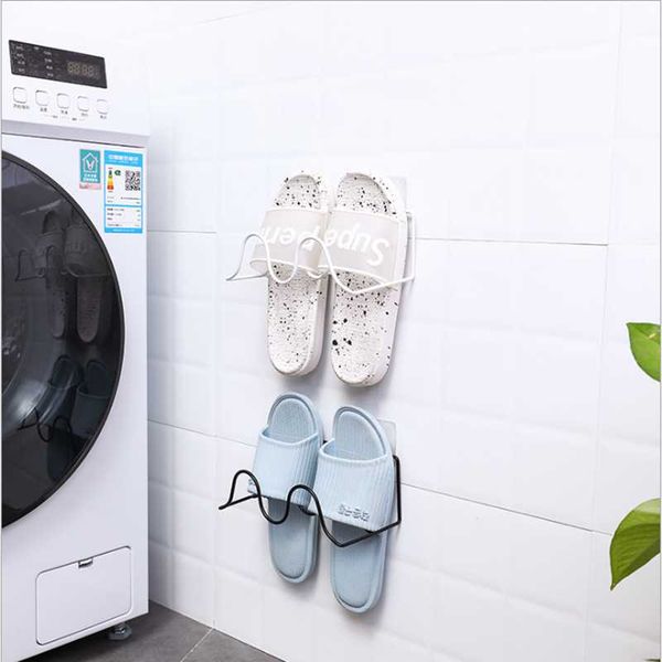 

clothing & wardrobe storage household double iron shoe rack bathroom slipper shelf diy bracket wall-mounted