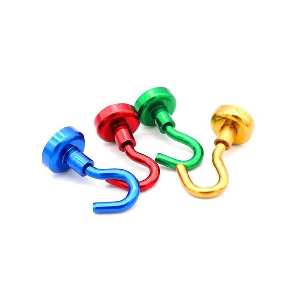 

hooks & rails 2pcs strong magnet magnetic hook hanger tool multicolor wall holder hardware support 8kg