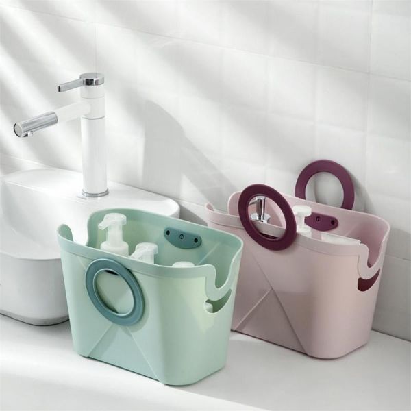 

storage baskets shower bath basket portable with handle makeup organizer box case bathroom accessories