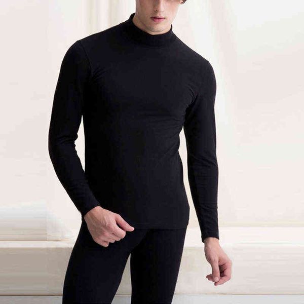 

male thermal underwear men's long autumn winter turtleneck +pants 2 piece set homem clothing warm thick plus size l-2x, Black;white