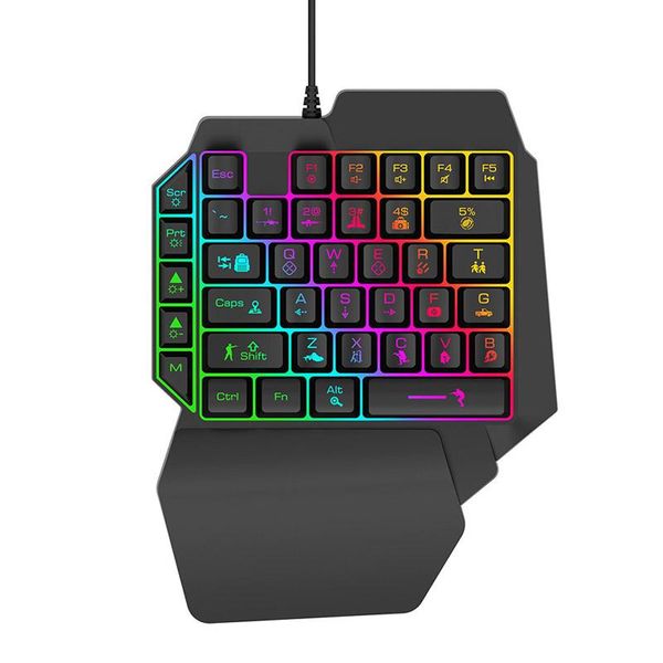 

left hand keyboard single mechanical feel game for mobile tablet lappubg keyboards