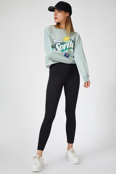 

women's leggings black high waist slimming steel knitted zv00094