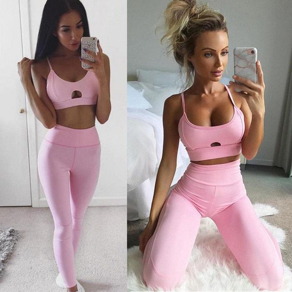 

yoga outfit 2pcs women suit set padded bra +shorts fitness running gym sports