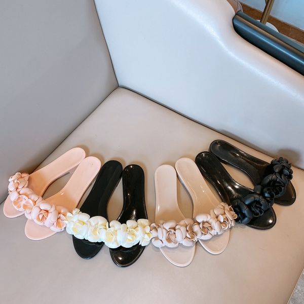 

white rose designer new fashion woman slippers split sandlas leather shoes, Black