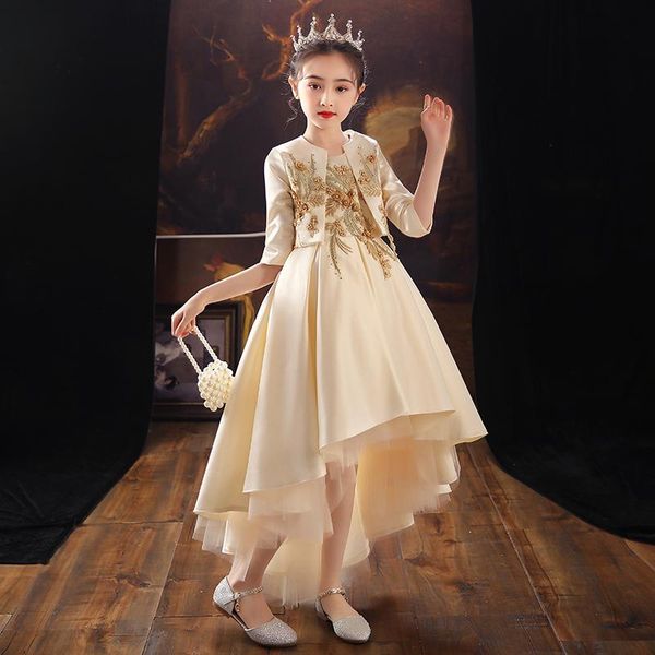 

girl's dresses dress princess fluffy yarn trailing flower girl wedding, Red;yellow