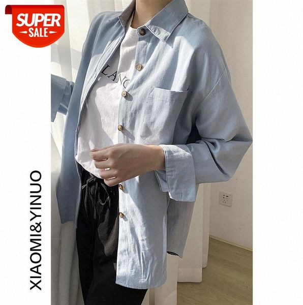 

[ou fan] 7842 solid color shirt ins korean loose harajuku style bf student #pl4u, Black;gray