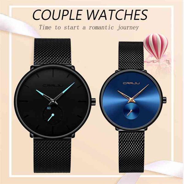 

crrju lovers watches for men and women fashion dress wristwatch waterproof date clock couple watch gifts set sale 210608, Slivery;brown