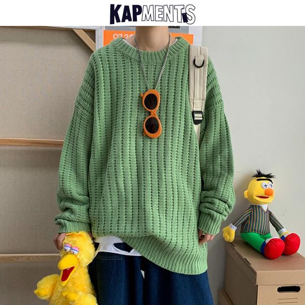 

mens japanese streetwear sweaters pullovers 2021 men kpop harajuku knitted sweater male solid colorful vintage men's, White;black