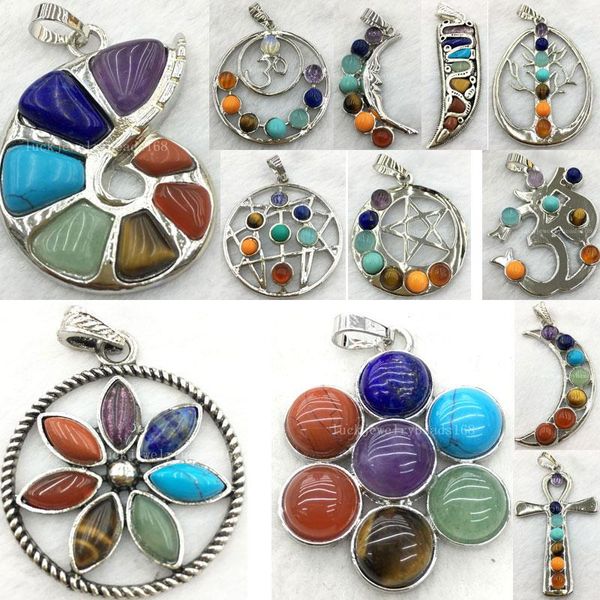 

pendants fashion jewelry mulitcolor stone women men pendant bead wfh491, Black