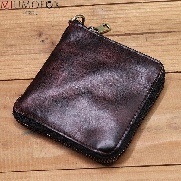 

wallets classic men's wallet genuine leather luxury vintage short male purse card holder coin pocket men portomonee, Red;black